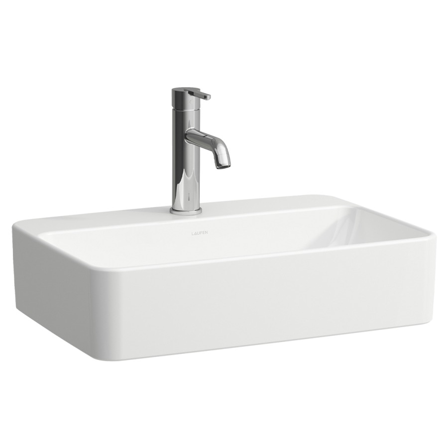 Lavabo à poser SAVOY
55 x 13 x 38 cm, Céramique
rectangle, sans trop-plein
avec tablette de robinetterie