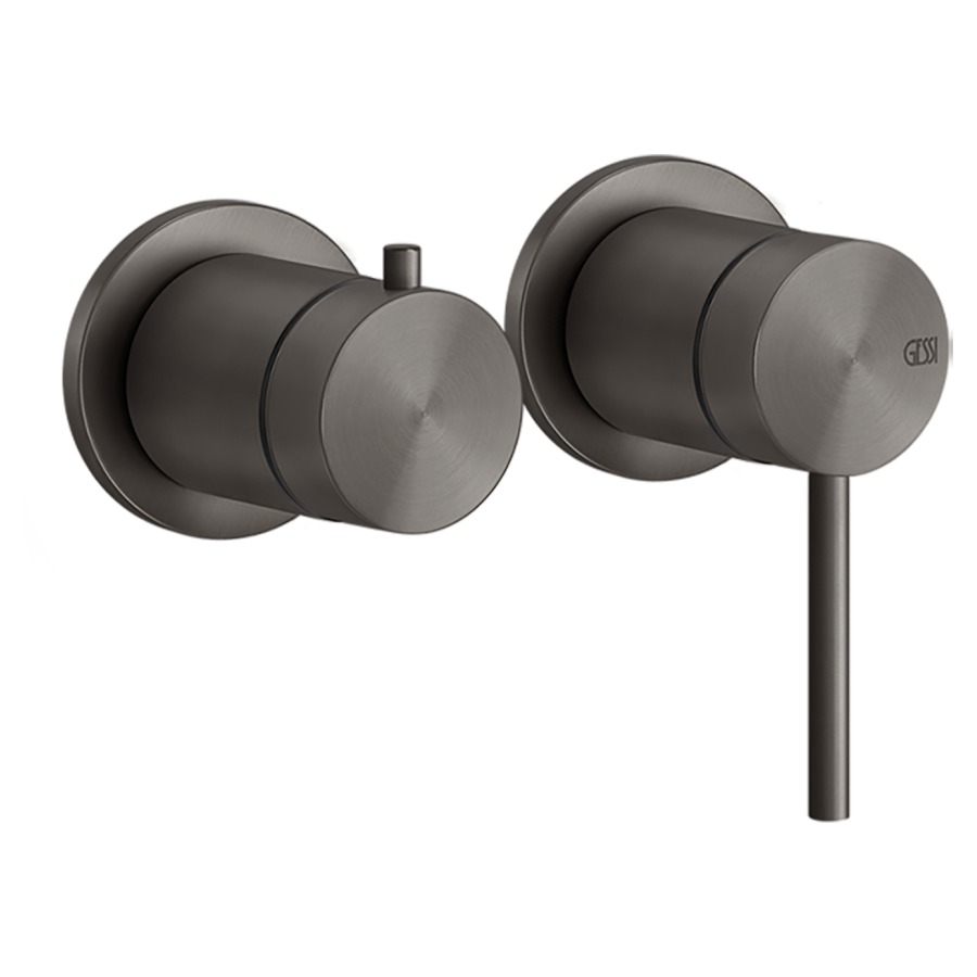 Mélangeur de douche GESSI 316 UP
inverseur à 2&nbsp;voies
sans corps à encastrer 712546
rosettes D 65 mm