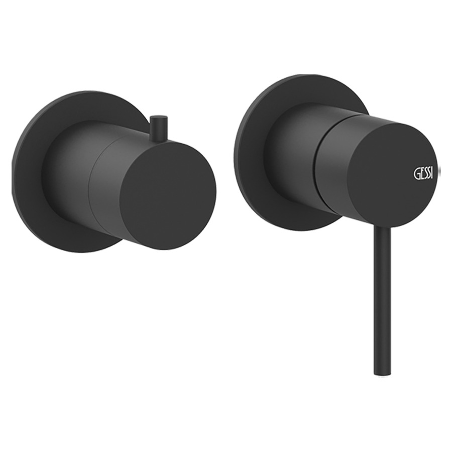 Mélangeur de douche GESSI 316 UP
inverseur à 2&nbsp;voies
sans corps à encastrer 712546
rosettes D 65 mm