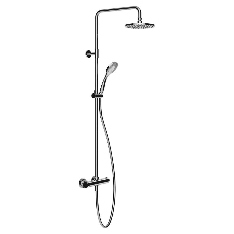 Système de douche EMPORIO
mélangeur de douche thermostat  1/2"
E 150±20 mm, vec inverseur
débit 9 (L/min), glissière de douche
douche à main, tuyau de douche 150 cm
douche de tête D 20 cm