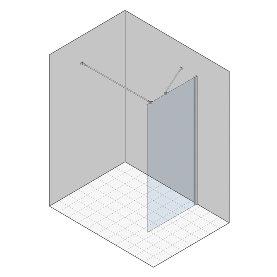 Seitenwand LIBERO 4000
77.5-80 cm, H 200 cm
freistehend, teilgerahmt
Band links oder rechts
Sicherheitsglas 6 mm
