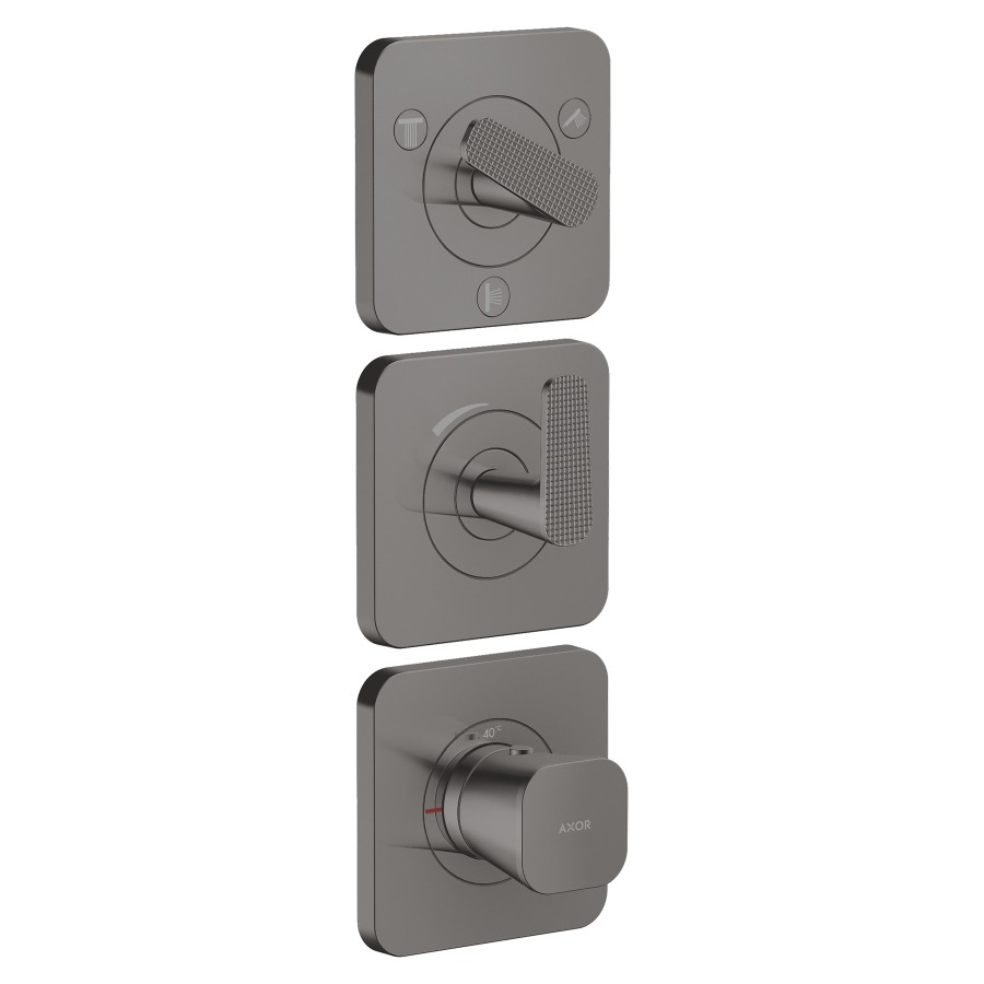 Thermostatmodul Citterio C UP - Cubic cut
3 Rosetten 12 x 12 cm, 3 Verbraucher
maximale Durchflussmenge 42 (L/min)
Durchflussmenge unterer Abgang 37.9 (L/min)
links und rechts 37.9 (L/min)
ohne Einbaukörper 758157
Geräuschgruppe II