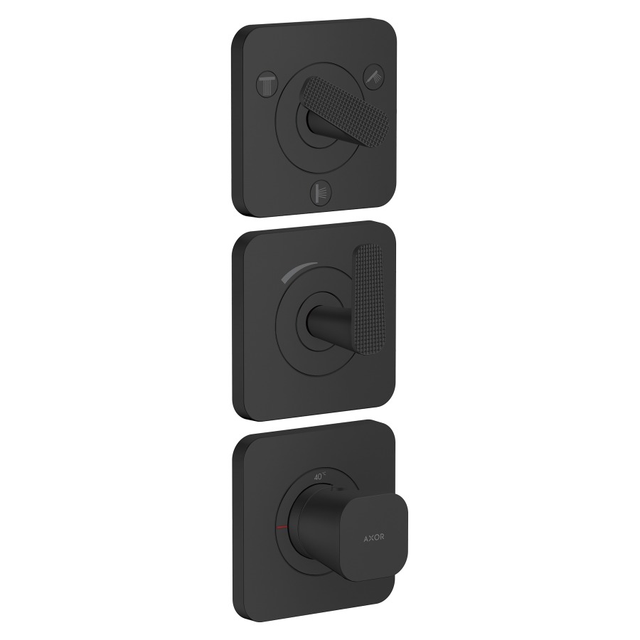 Thermostatmodul Citterio C UP - Cubic cut
3 Rosetten 12 x 12 cm, 3 Verbraucher
maximale Durchflussmenge 42 (L/min)
Durchflussmenge unterer Abgang 37.9 (L/min)
links und rechts 37.9 (L/min)
ohne Einbaukörper 758157
Geräuschgruppe II