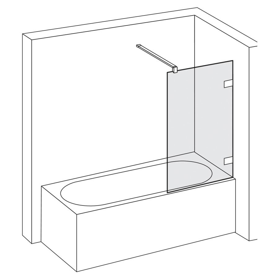 Seitenwand VIVA
80.1-90 cm, H -160 cm
auf Badewanne, Montage rechts
Fixierung mit Beschlag
ohne Dekoreinlage
GENAUE MASSE NACH AUSMASS