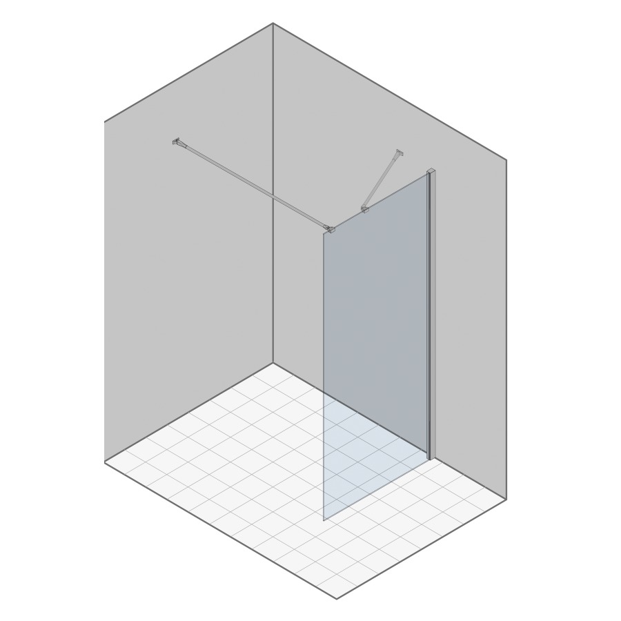 Seitenwand LIBERO 4000
137.5-140 cm, H 200 cm
freistehend, teilgerahmt
Band links oder rechts
Sicherheitsglas 8 mm