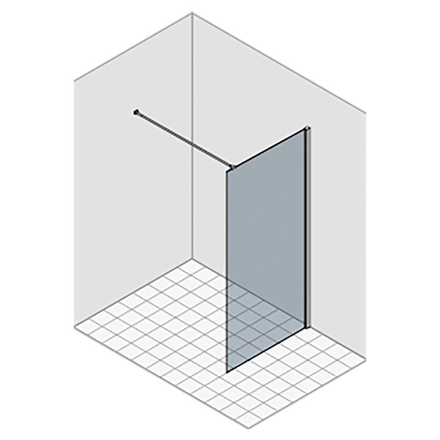 Cloison latérale LIBERO 3000
97.5-100.3 cm, H 200 cm
pose libre, avec cadre partiel
charnières à gauche/à droite
verre de sécurité 6 mm