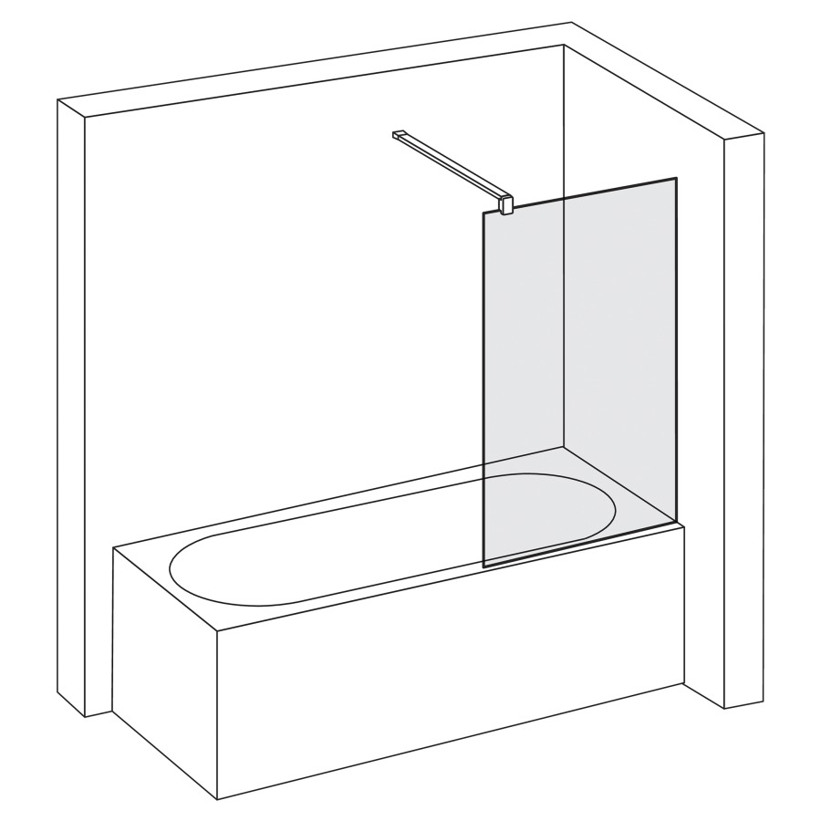 Seitenwand VIVA
90.1-100 cm, H -160 cm
auf Badewanne, Montage rechts
Fixierung mit Glasanker geklebt
ohne Dekoreinlage
GENAUE MASSE NACH AUSMASS