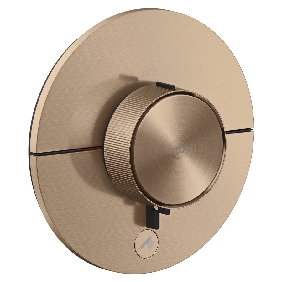 Thermostat ShowerSelect ID UP HighFlow
rond D 15.5 cm, 1&nbsp;raccordements
et 1 sortie supplémentaire
poussoir-select, soupape Start/Stop pour 
la commande des consommateurs
débit 32.8 (L/min) maximum
débit sortie supérieure 23 (L/min)
sortie inférieure 23 (L/min)
sans corps à encastrer 757049
groupe acoustique&nbsp;I