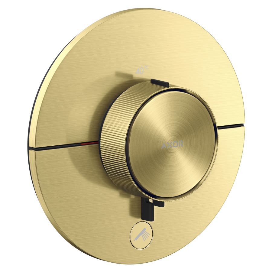 Thermostat ShowerSelect ID UP HighFlow
rond D 15.5 cm, 1&nbsp;raccordements
et 1 sortie supplémentaire
poussoir-select, soupape Start/Stop pour 
la commande des consommateurs
débit 32.8 (L/min) maximum
débit sortie supérieure 23 (L/min)
sortie inférieure 23 (L/min)
sans corps à encastrer 757049
groupe acoustique&nbsp;I