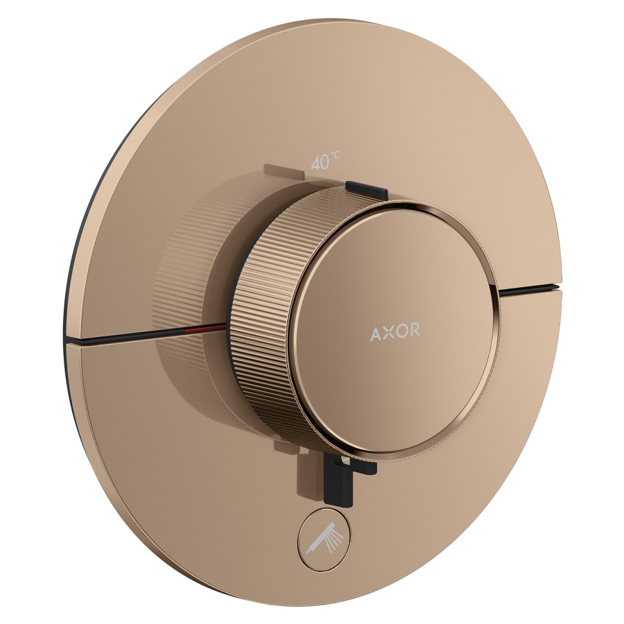 Thermostat ShowerSelect ID UP HighFlow
rond D 15.5 cm, 1&nbsp;raccordements
et 1 sortie supplémentaire
poussoir-select, soupape Start/Stop pour 
la commande des consommateurs
débit 32.8 (L/min) maximum
débit sortie supérieure 23 (L/min)
sortie inférieure 23 (L/min)
sans corps à encastrer 757049
groupe acoustique&nbsp;I