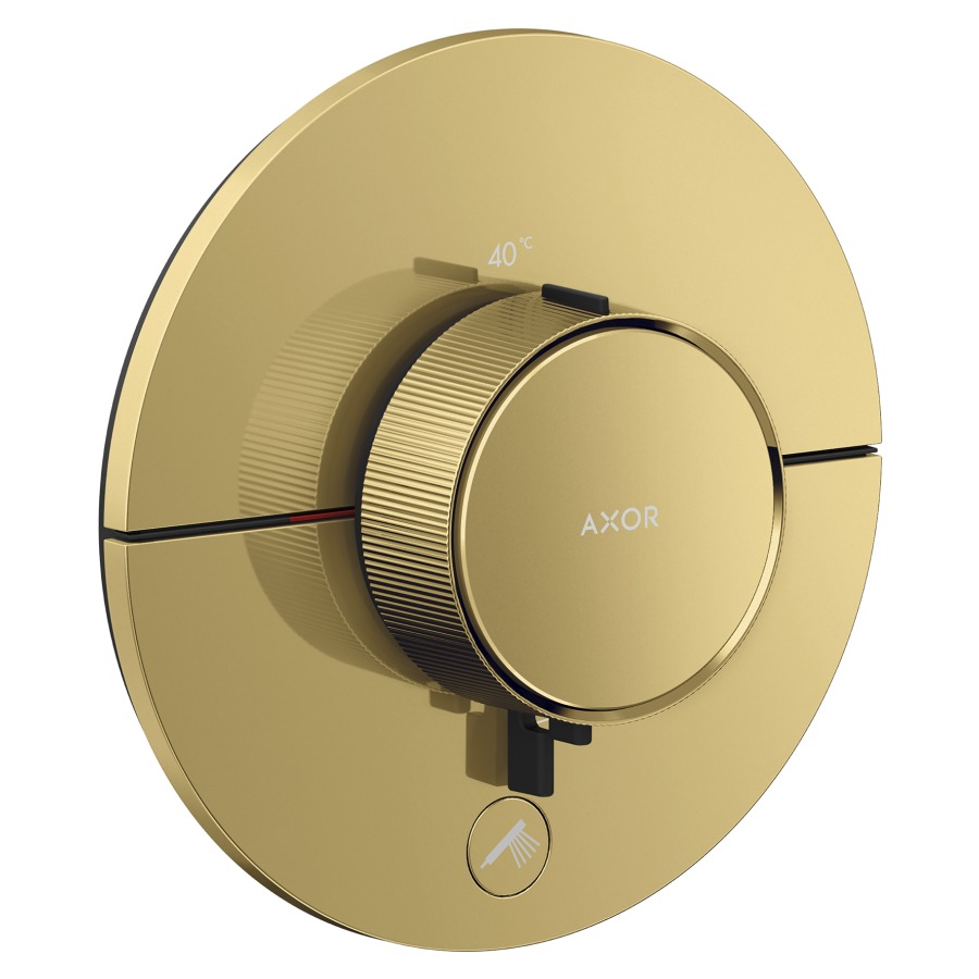 Thermostat ShowerSelect ID UP HighFlow
rond D 15.5 cm, 1&nbsp;raccordements
et 1 sortie supplémentaire
poussoir-select, soupape Start/Stop pour 
la commande des consommateurs
débit 32.8 (L/min) maximum
débit sortie supérieure 23 (L/min)
sortie inférieure 23 (L/min)
sans corps à encastrer 757049
groupe acoustique&nbsp;I