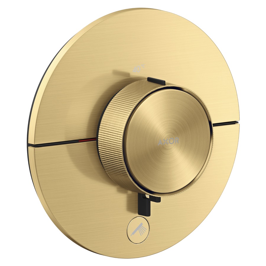 Thermostat ShowerSelect ID UP HighFlow
rond D 15.5 cm, 1&nbsp;raccordements
et 1 sortie supplémentaire
poussoir-select, soupape Start/Stop pour 
la commande des consommateurs
débit 32.8 (L/min) maximum
débit sortie supérieure 23 (L/min)
sortie inférieure 23 (L/min)
sans corps à encastrer 757049
groupe acoustique&nbsp;I