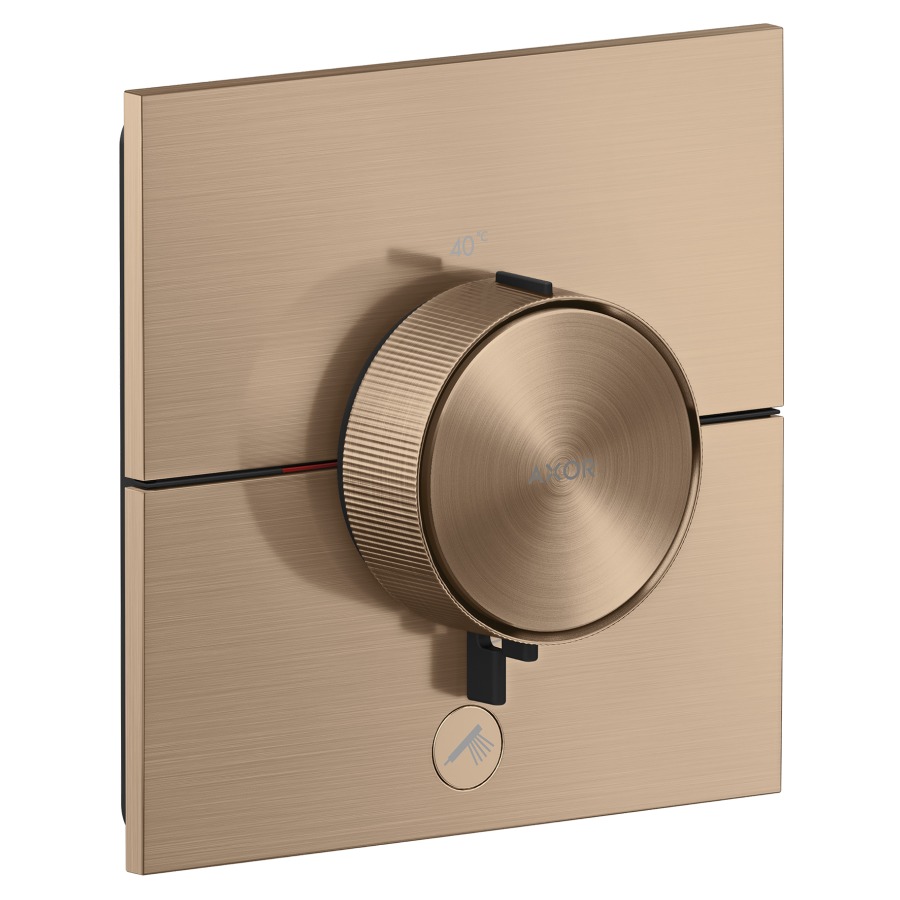 Thermostat ShowerSelect ID UP HighFlow
anguleux 15.5 x  15.5 cm, 1&nbsp;raccordements
et 1 sortie supplémentaire
poussoir-select, soupape Start/Stop pour 
la commande des consommateurs
débit 32.8 (L/min) maximum
débit sortie supérieure 23 (L/min)
sortie inférieure 23 (L/min)
sans corps à encastrer 757049
groupe acoustique&nbsp;I
