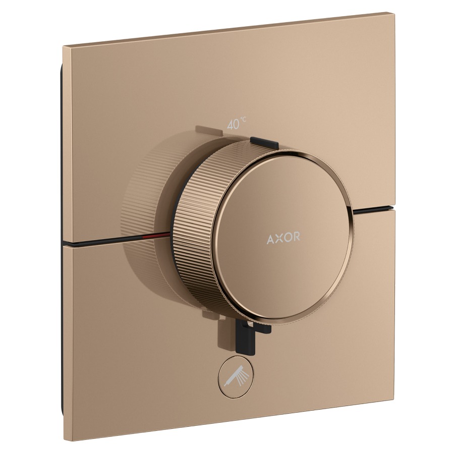 Thermostat ShowerSelect ID UP HighFlow
anguleux 15.5 x  15.5 cm, 1&nbsp;raccordements
et 1 sortie supplémentaire
poussoir-select, soupape Start/Stop pour 
la commande des consommateurs
débit 32.8 (L/min) maximum
débit sortie supérieure 23 (L/min)
sortie inférieure 23 (L/min)
sans corps à encastrer 757049
groupe acoustique&nbsp;I