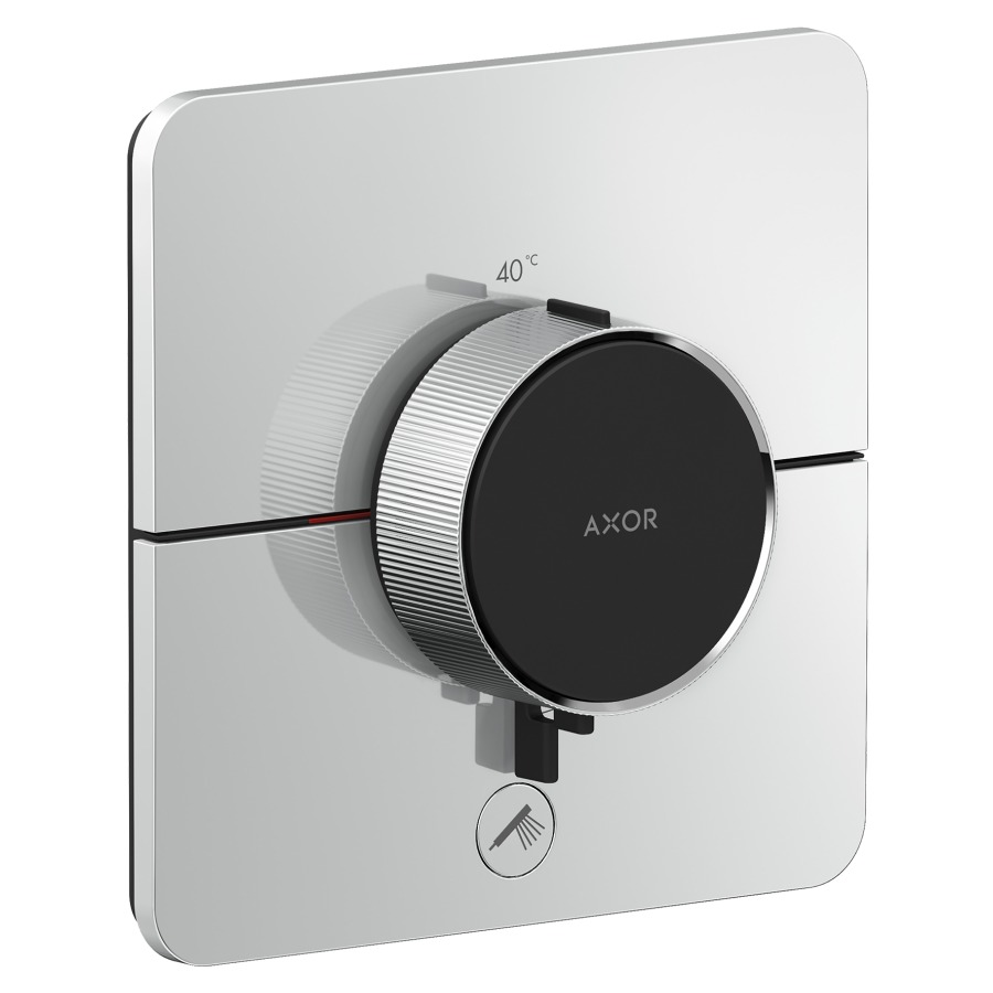 Thermostat ShowerSelect ID UP HighFlow
softsquare 15.5 x  15.5 cm, 1&nbsp;raccordements
et 1 sortie supplémentaire
poussoir-select, soupape Start/Stop pour 
la commande des consommateurs
débit 32.8 (L/min) maximum
débit sortie supérieure 23 (L/min)
sortie inférieure 23 (L/min)
sans corps à encastrer 757049
groupe acoustique&nbsp;I
