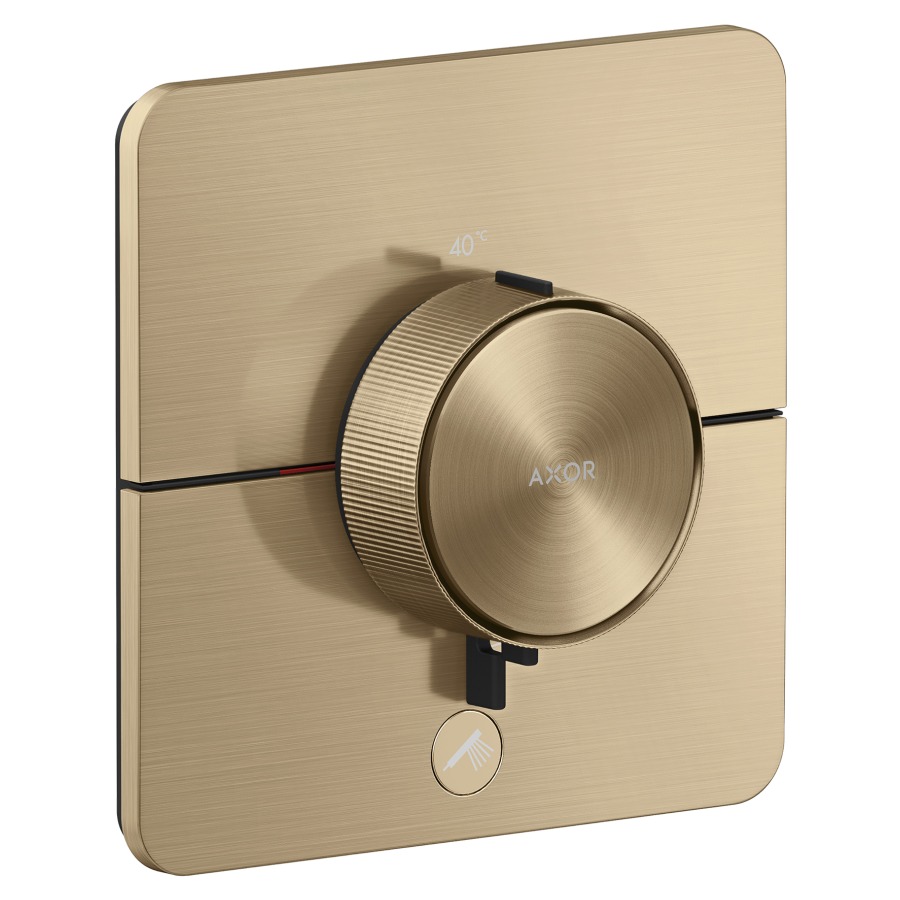Thermostat ShowerSelect ID UP HighFlow
softsquare 15.5 x  15.5 cm, 1&nbsp;raccordements
et 1 sortie supplémentaire
poussoir-select, soupape Start/Stop pour 
la commande des consommateurs
débit 32.8 (L/min) maximum
débit sortie supérieure 23 (L/min)
sortie inférieure 23 (L/min)
sans corps à encastrer 757049
groupe acoustique&nbsp;I