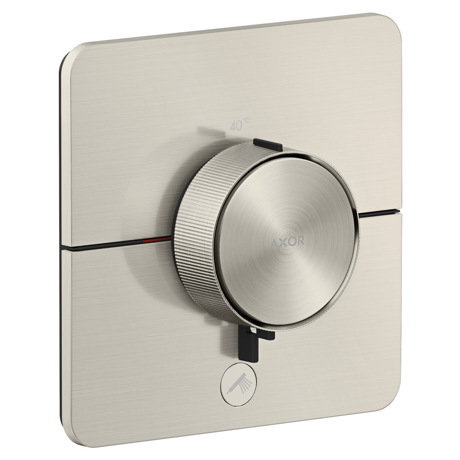 Thermostat ShowerSelect ID UP HighFlow
softsquare 15.5 x  15.5 cm, 1&nbsp;raccordements
et 1 sortie supplémentaire
poussoir-select, soupape Start/Stop pour 
la commande des consommateurs
débit 32.8 (L/min) maximum
débit sortie supérieure 23 (L/min)
sortie inférieure 23 (L/min)
sans corps à encastrer 757049
groupe acoustique&nbsp;I
