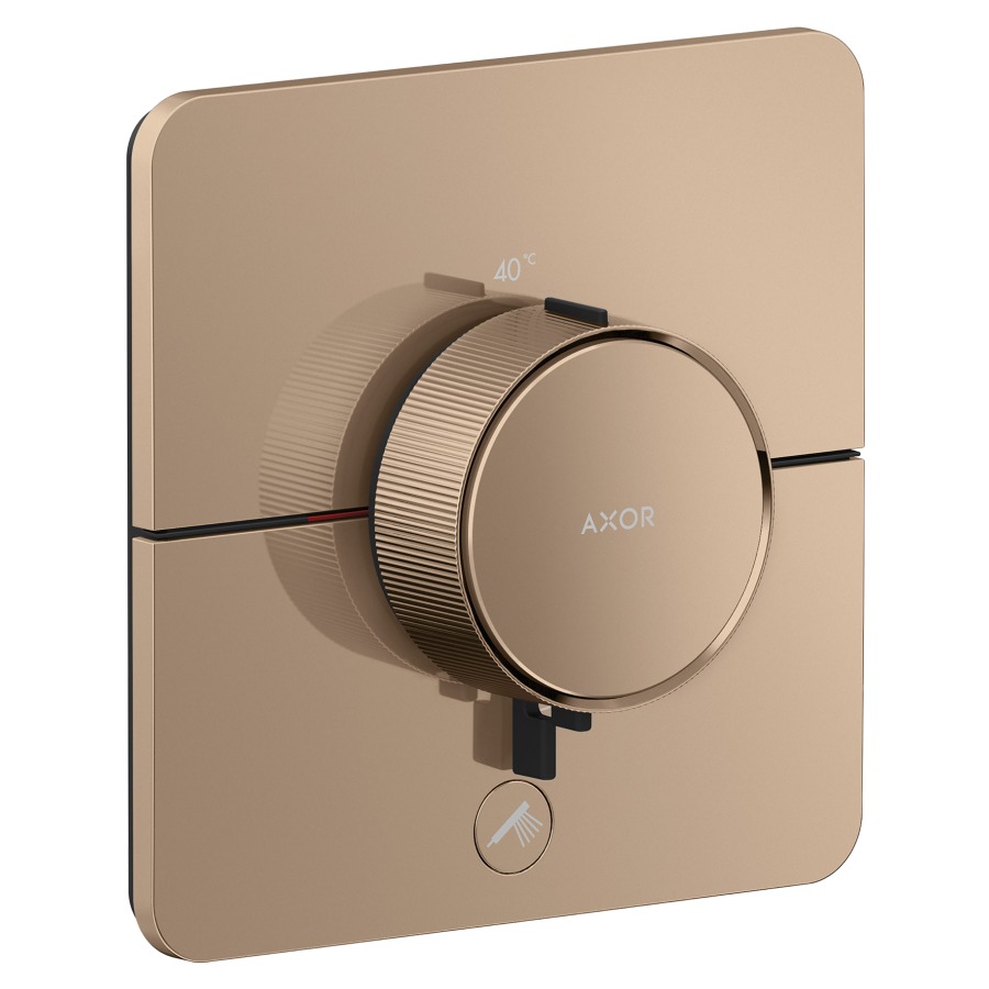 Thermostat ShowerSelect ID UP HighFlow
softsquare 15.5 x  15.5 cm, 1&nbsp;raccordements
et 1 sortie supplémentaire
poussoir-select, soupape Start/Stop pour 
la commande des consommateurs
débit 32.8 (L/min) maximum
débit sortie supérieure 23 (L/min)
sortie inférieure 23 (L/min)
sans corps à encastrer 757049
groupe acoustique&nbsp;I
