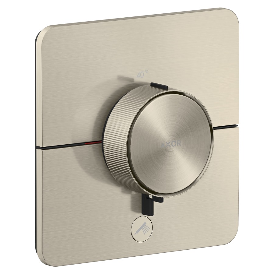 Thermostat ShowerSelect ID UP HighFlow
softsquare 15.5 x  15.5 cm, 1&nbsp;raccordements
et 1 sortie supplémentaire
poussoir-select, soupape Start/Stop pour 
la commande des consommateurs
débit 32.8 (L/min) maximum
débit sortie supérieure 23 (L/min)
sortie inférieure 23 (L/min)
sans corps à encastrer 757049
groupe acoustique&nbsp;I