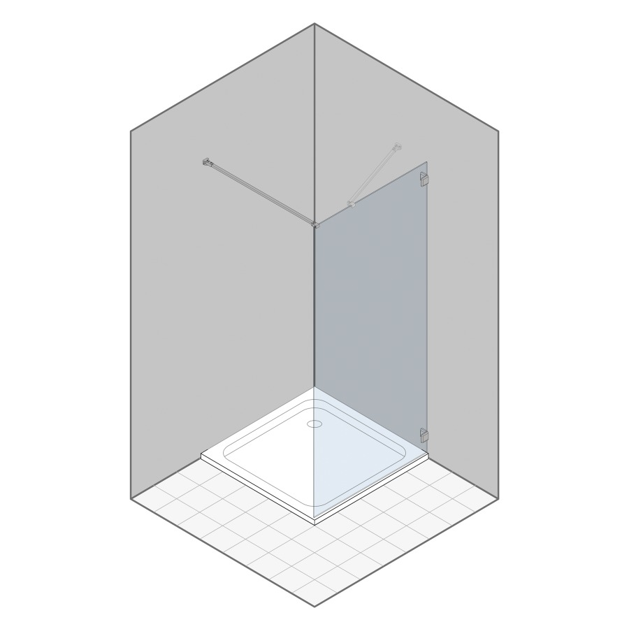 Cloison latérale LIBERO 3000
80.1-100 cm, H 200 cm
pose libre, sans cadre
charnières à gauche/à droite
verre de sécurité 8 mm
MESURES EXACTES SELON PRISE DE MESURE