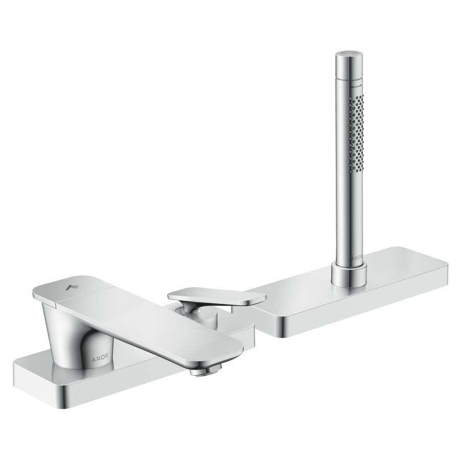 Garniture de remplissage Citterio C
goulot pour gorge de baignoire saillie 155 mm
3 trous, mélangeur, douche à main  jet 
Rain, MonoRain, débit 20 (L/min) maximum
débit goulot de baignoire 20 (L/min)
débit douche à main 10.6 (L/min)
sans corps à encastrer 757020
groupe acoustique&nbsp;II