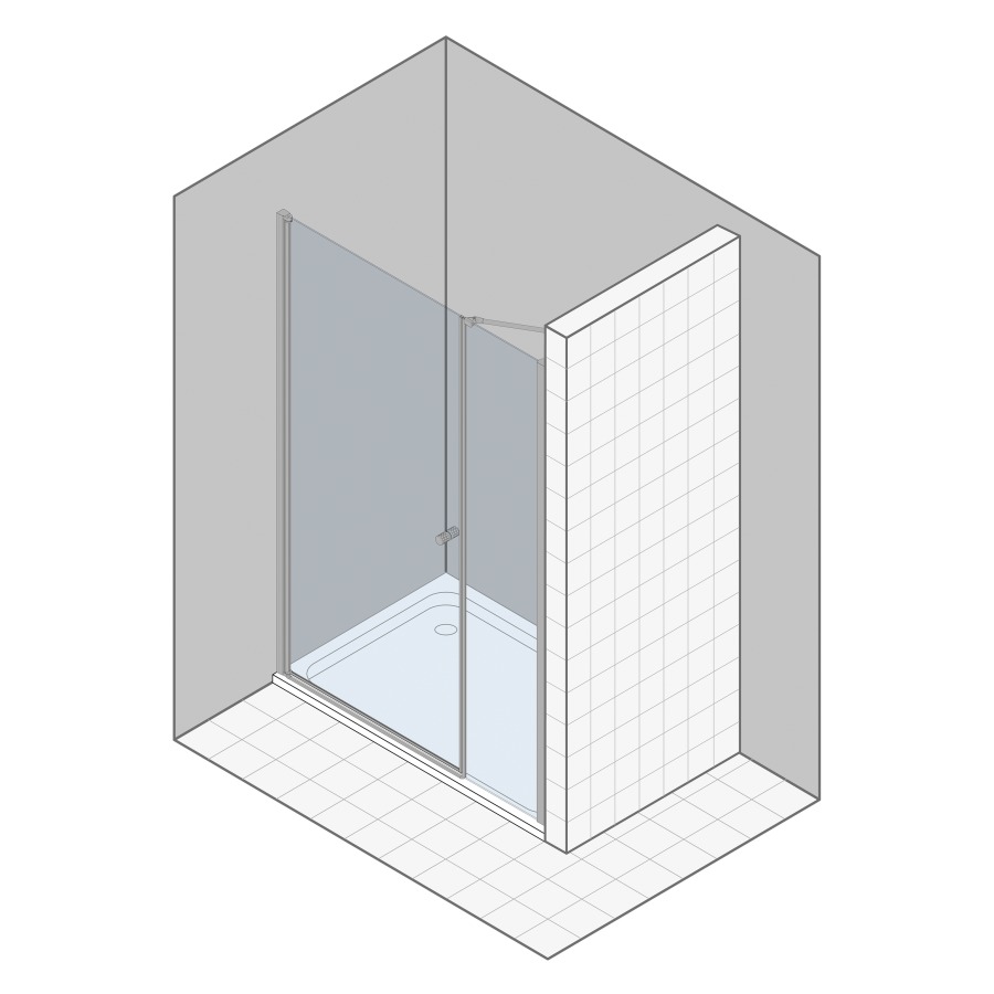 Porte battante MULTI-S 4000
132.1-162 cm, H 200 cm
1 panneau, avec panneau latéral frontal
pour niche, avec cadre partiel
charnières à gauche
verre de sécurité 6 mm
MESURES EXACTES SELON PRISE DE MESURE