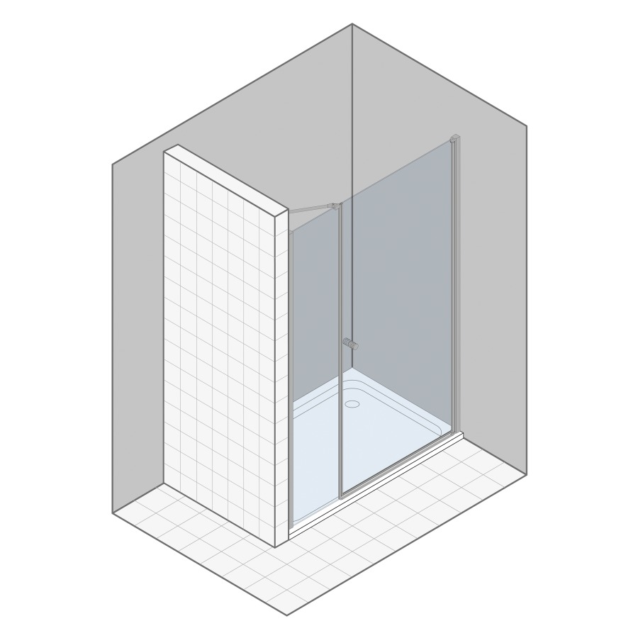 Porte battante MULTI-S 4000
132.1-162 cm, H 200 cm
1 panneau, avec panneau latéral frontal
pour niche, avec cadre partiel
charnières à droite
verre de sécurité 6 mm
MESURES EXACTES SELON PRISE DE MESURE