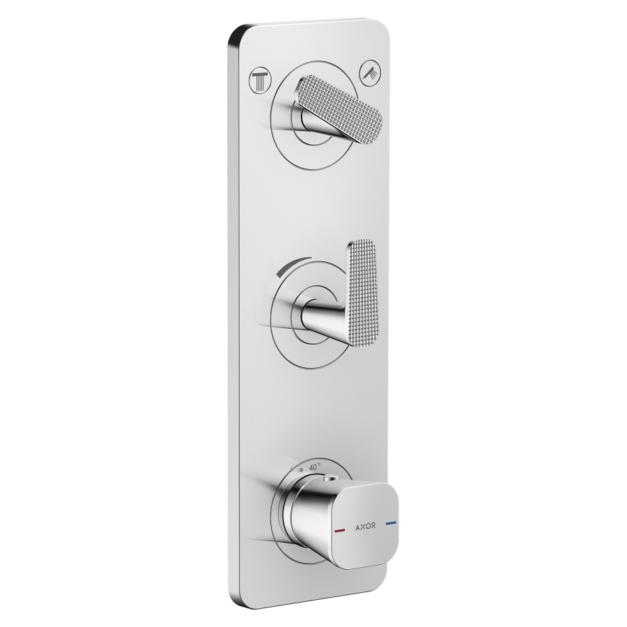 Thermostatmodul Citterio C UP - Cubic cut
12 x 38 cm, 2 Verbraucher
maximale Durchflussmenge 42 (L/min)
Durchflussmenge oberer Abgang 42 (L/min)
unterer Abgang 40 (L/min)
ohne Einbaukörper 758155
Geräuschgruppe II
