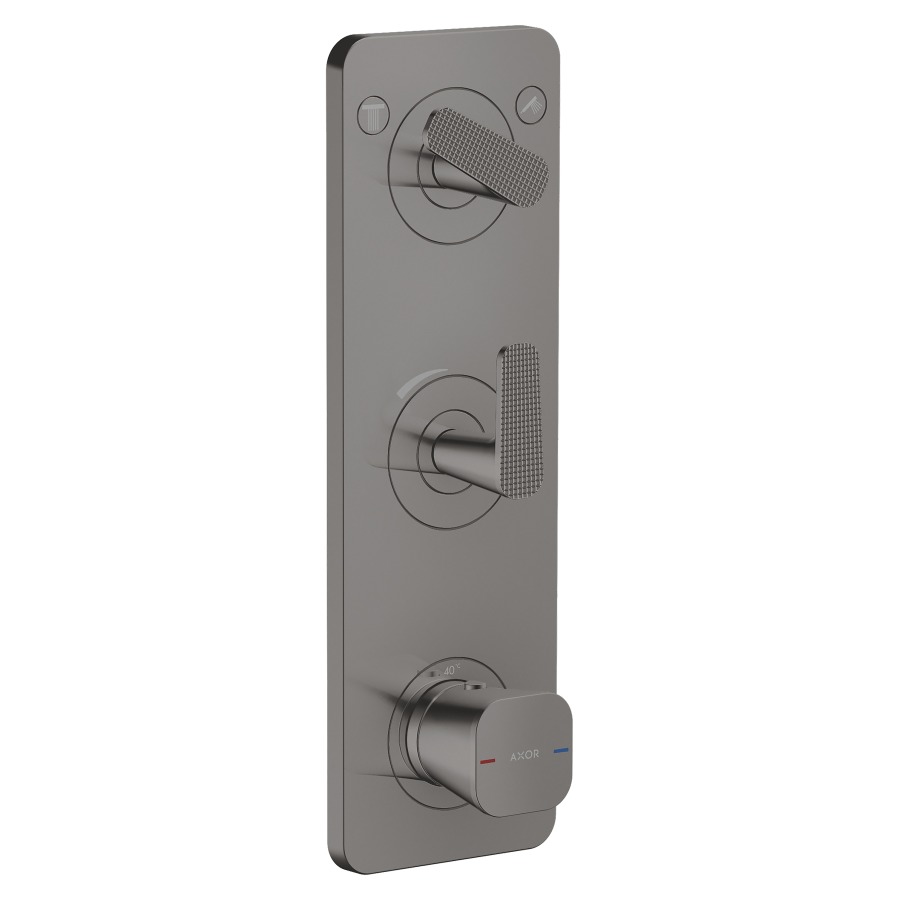 Thermostatmodul Citterio C UP - Cubic cut
12 x 38 cm, 2 Verbraucher
maximale Durchflussmenge 42 (L/min)
Durchflussmenge oberer Abgang 42 (L/min)
unterer Abgang 40 (L/min)
ohne Einbaukörper 758155
Geräuschgruppe II