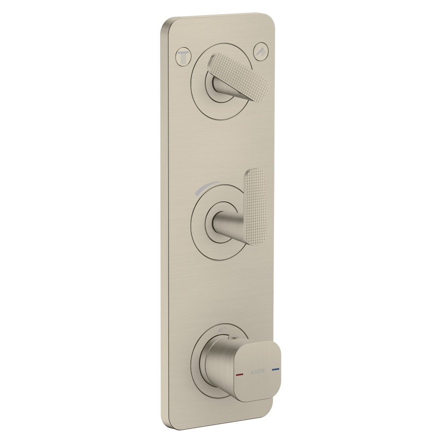 Thermostatmodul Citterio C UP - Cubic cut
12 x 38 cm, 2 Verbraucher
maximale Durchflussmenge 42 (L/min)
Durchflussmenge oberer Abgang 42 (L/min)
unterer Abgang 40 (L/min)
ohne Einbaukörper 758155
Geräuschgruppe II