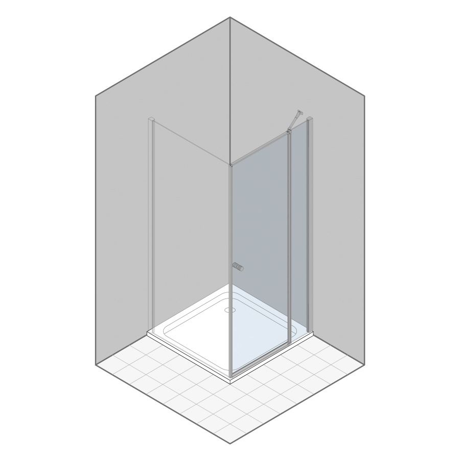 Porte battante MULTI-S 4000
102.1-132 cm, H 200 cm
1 panneau, avec partie fixe
pour cloison latérale, avec cadre partiel
charnières à droite
verre de sécurité 6 mm
MESURES EXACTES SELON PRISE DE MESURE
