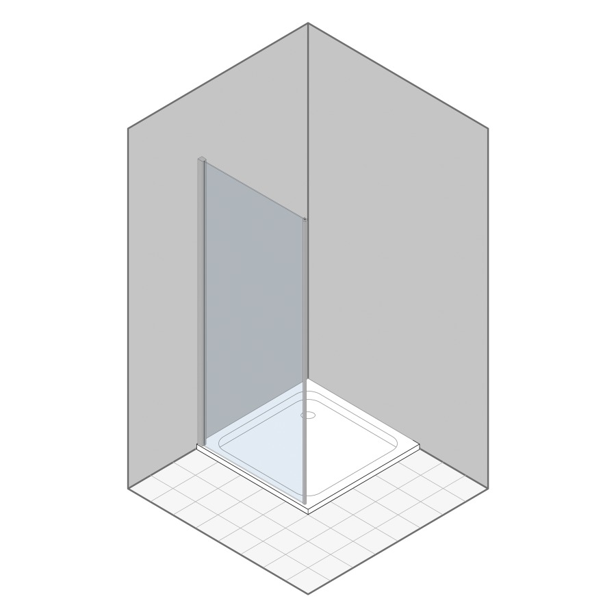 Cloison latérale MULTI-S 4000
78-80.5 cm, H 200 cm
pour porte battante 1 panneaux/porte pliante
avec cadre partiel, charnières à gauche
verre de sécurité 6 mm