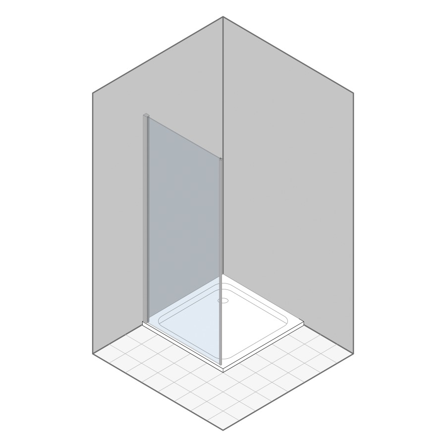 Cloison latérale MULTI-S 4000
88-90.5 cm, H 200 cm
pour porte battante 1 panneaux/porte pliante
avec cadre partiel, charnières à gauche
verre de sécurité 6 mm