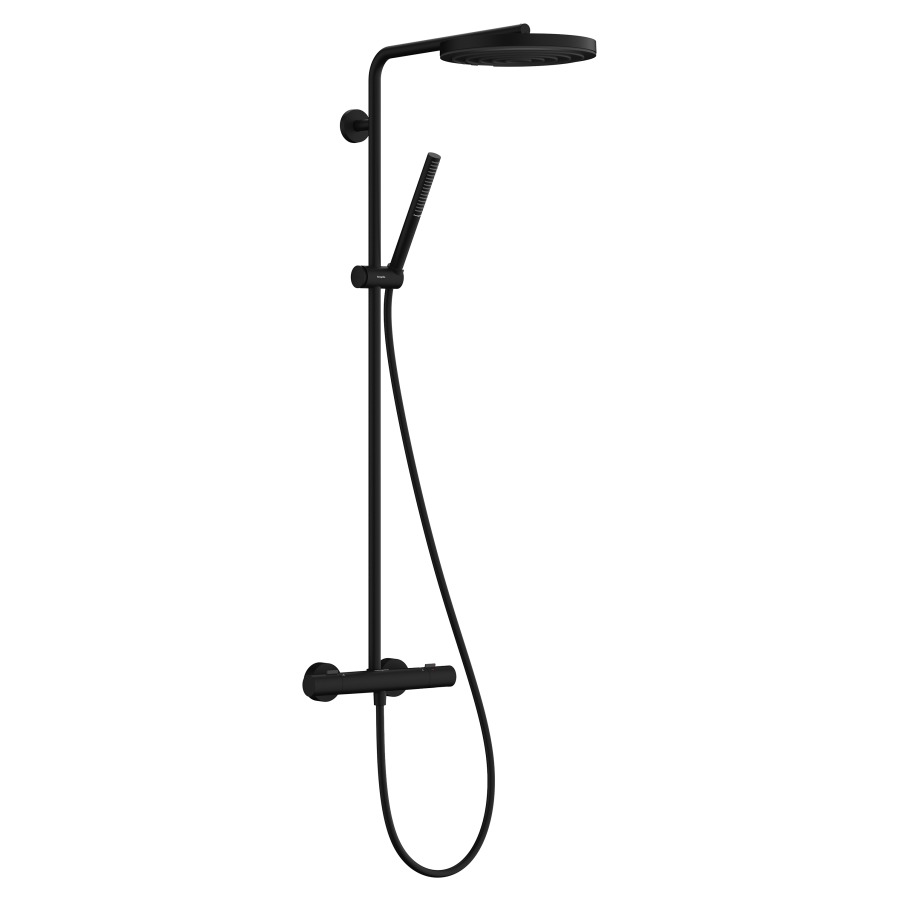 Système de douche Pulsify S Puro
1jet, EcoSmart, E 138-162 mm
thermostat Ecostat Fine
douche de tête Pulsify 260 1jet 
Powder Rain débit 7.3 (L/min)
débit douche à main 6 (L/min)
glissière de douche, tuyau de douche
support de douche
groupe acoustique&nbsp;I