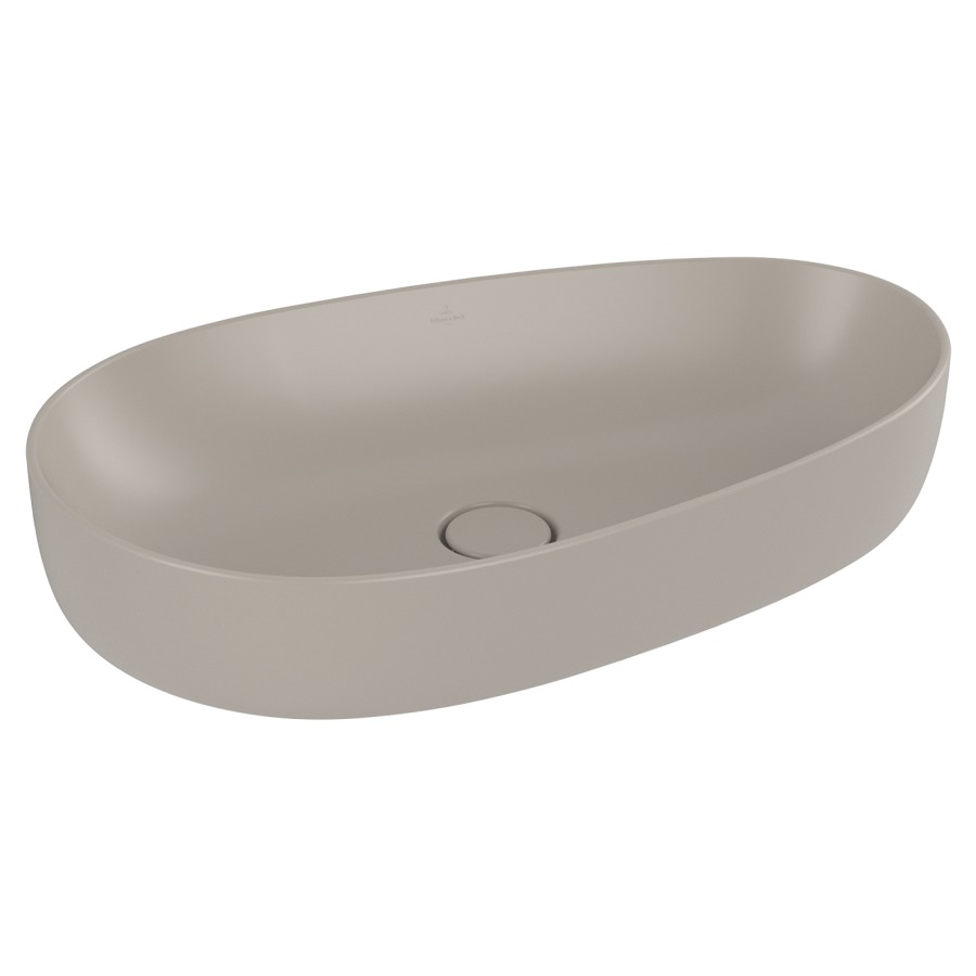Lavabo à poser Antao
65 x 14.6 x 40 cm
TitanCeram, forme spéciale
avec garniture d’écoulement non verrouillable
sans trop-plein, avec matériel de fixation