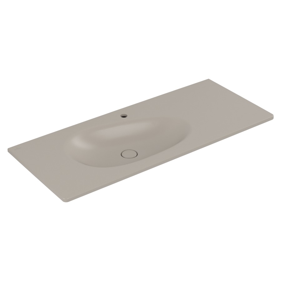 Lavabo Antao
120 x 15 x 50 cm
TitanCeram, rectangulaire
lavabo à gauche, avec trop-plein invisible