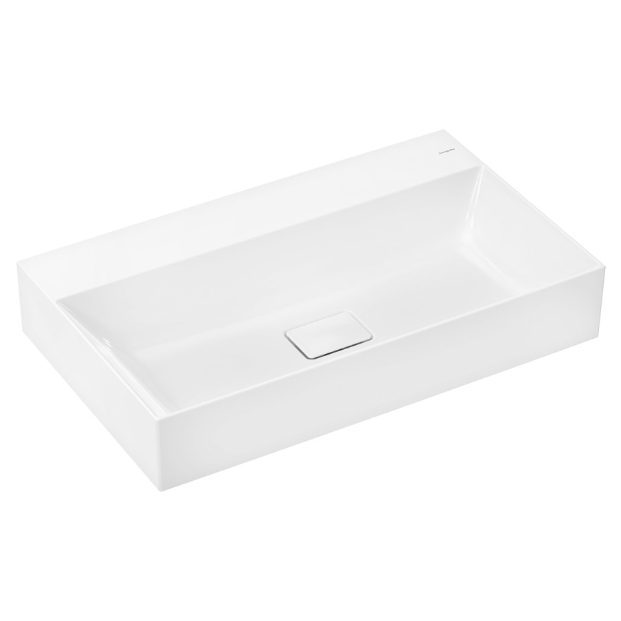 Lavabo à poser XEVOLOS E
80 x 12.5 x 48 cm, Céramique
côté inférieur poli, sans trop-plein
avec garniture d’écoulement non verrouillable