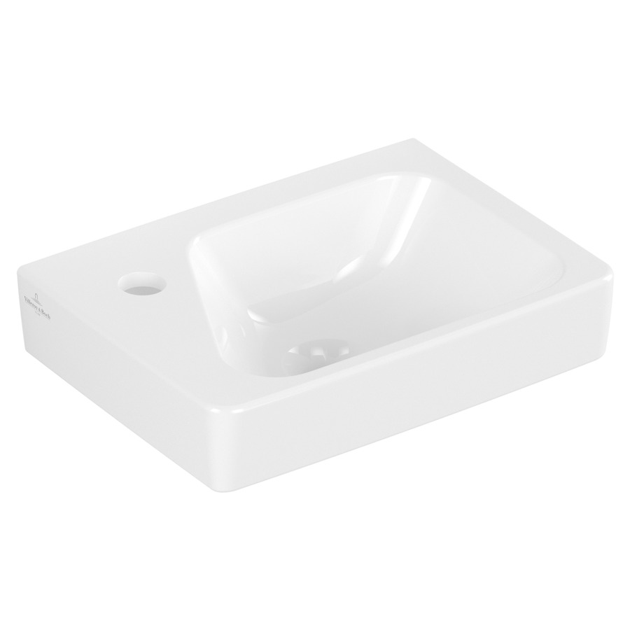 Lave-mains ARCHITECTURA
36 x 13.5 x 26.5 cm
Céramique, rectangulaire, lavabo à droite
sans soupape d’écoulement, avec trop-plein