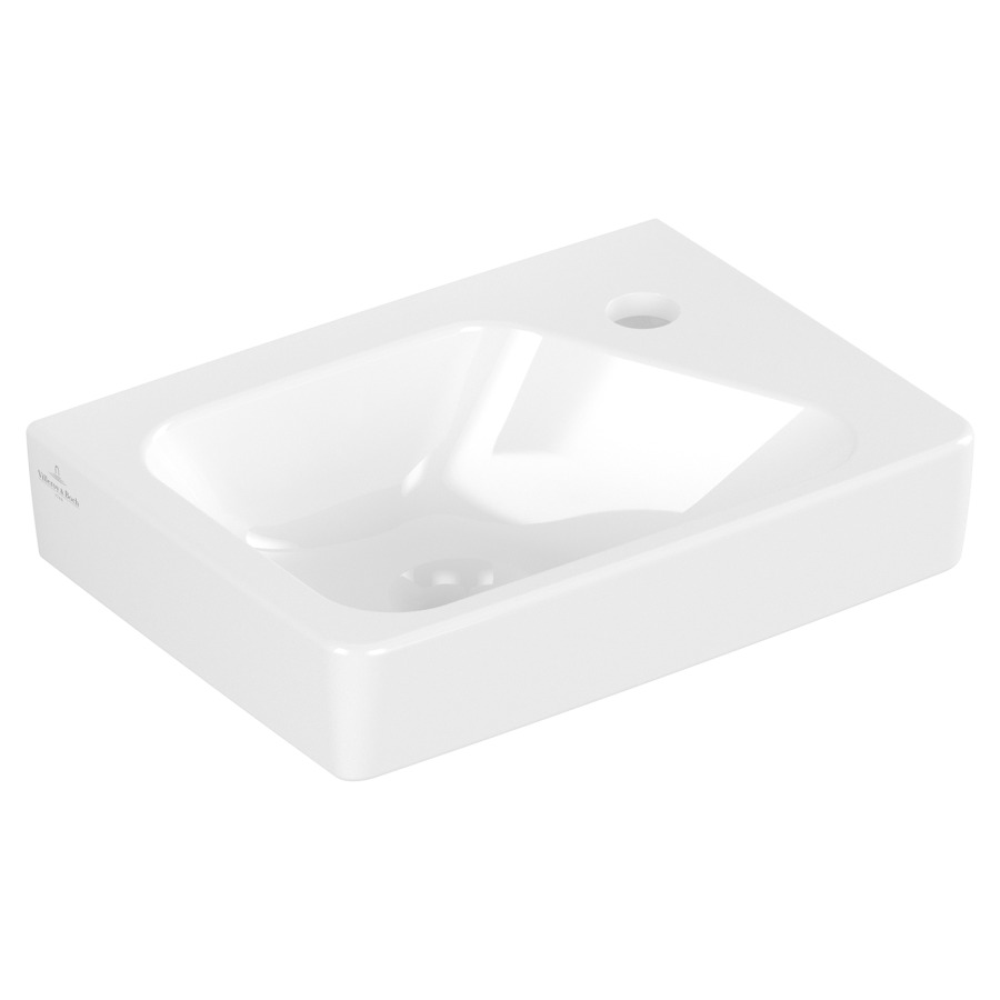 Lave-mains ARCHITECTURA
36 x 13.5 x 26.5 cm
Céramique, rectangulaire, lavabo à gauche
sans soupape d’écoulement, sans trop-plein