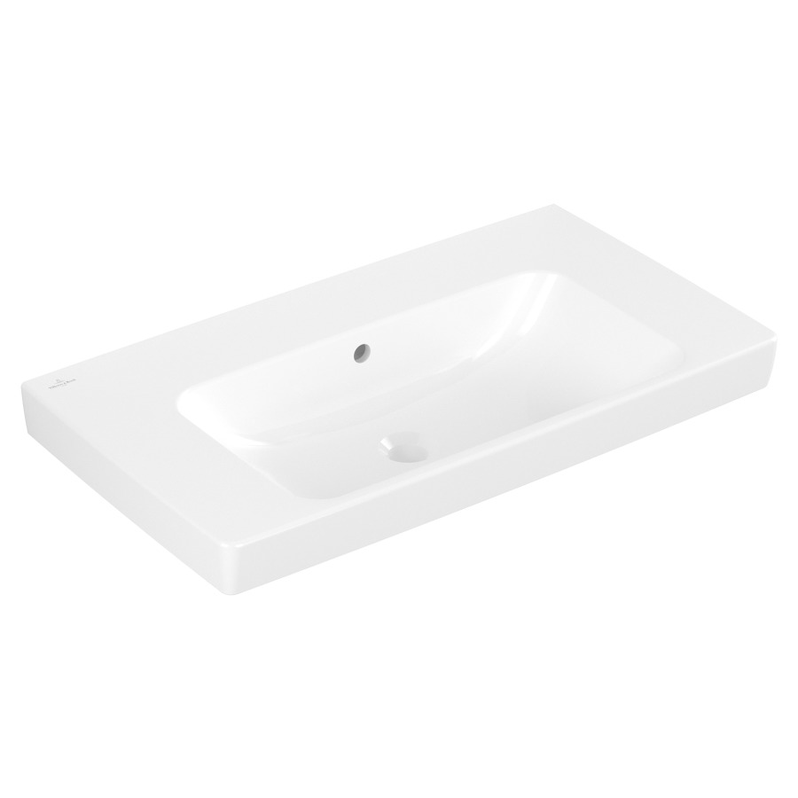 Lavabo ARCHITECTURA
80 x 16.5 x 45.5 cm
Céramique, rectangulaire, lavabo au milieu
sans soupape d’écoulement, avec trop-plein
