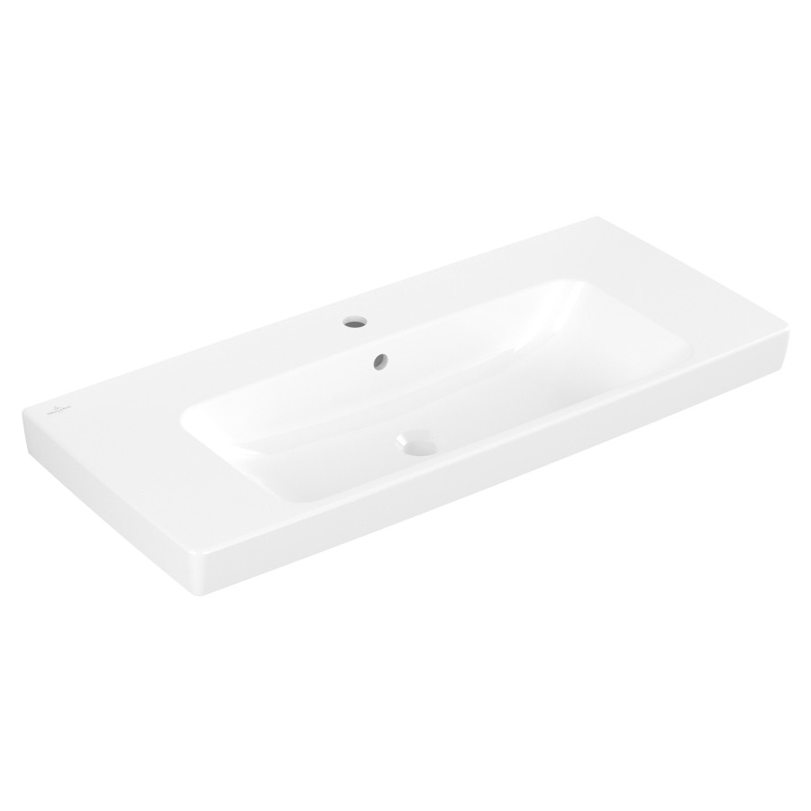 Lavabo ARCHITECTURA
100 x 16.5 x 46 cm
Céramique, rectangulaire, lavabo au milieu
sans soupape d’écoulement, avec trop-plein