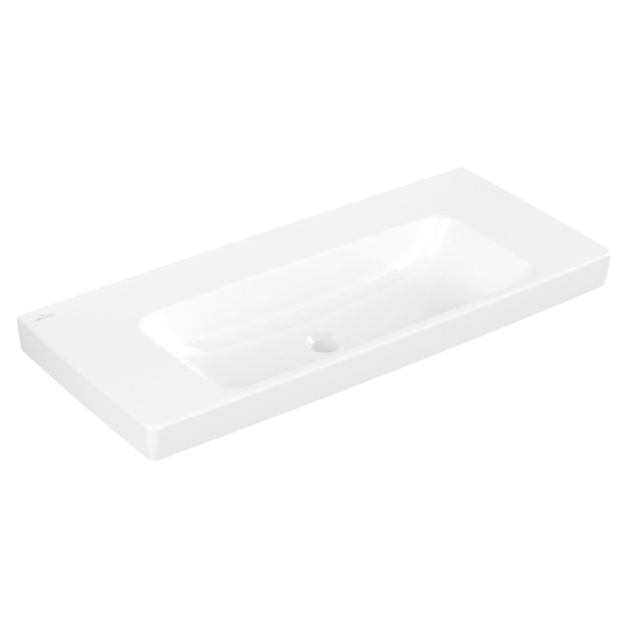 Lavabo ARCHITECTURA
100 x 16.5 x 46 cm
Céramique, rectangulaire, lavabo au milieu
sans soupape d’écoulement, sans trop-plein
