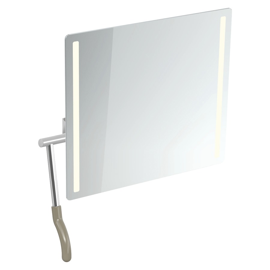 Miroir inclinable Hewi 802 LifeSystem
72.5 x 74.1 x 17.2-31 cm
adapté PMR, éclairage LED à gauche et
à droite, levier à gauche
avec pare-éclats intégré
Classe d’énergie G, IP44