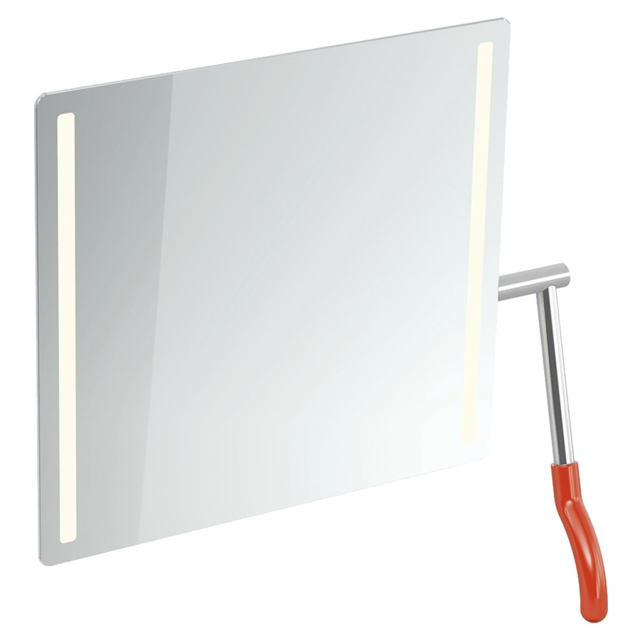 Miroir inclinable Hewi 802 LifeSystem
72.5 x 74.1 x 17.2-31 cm
adapté PMR, éclairage LED à gauche et
à droite, levier à droite
avec pare-éclats intégré
Classe d’énergie G, IP44
