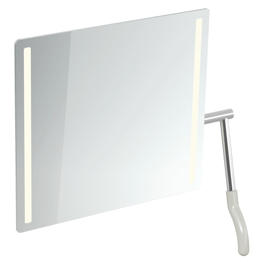 Miroir inclinable Hewi 802 LifeSystem
72.5 x 74.1 x 17.2-31 cm
adapté PMR, éclairage LED à gauche et
à droite, levier à droite
avec pare-éclats intégré
Classe d’énergie G, IP44