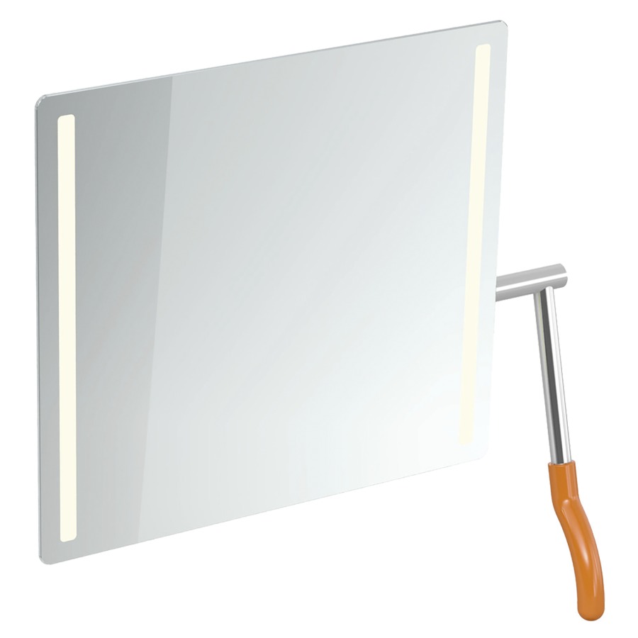 Miroir inclinable Hewi 802 LifeSystem
72.5 x 74.1 x 17.2-31 cm
adapté PMR, éclairage LED à gauche et
à droite, levier à droite
avec pare-éclats intégré
Classe d’énergie G, IP44