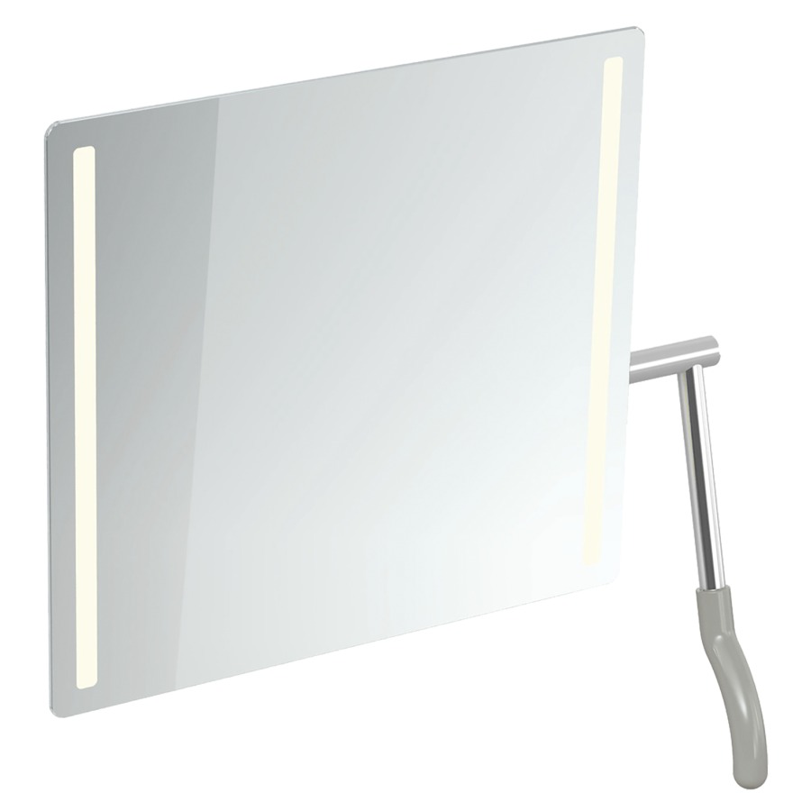 Miroir inclinable Hewi 802 LifeSystem
72.5 x 74.1 x 17.2-31 cm
adapté PMR, éclairage LED à gauche et
à droite, levier à droite
avec pare-éclats intégré
Classe d’énergie G, IP44