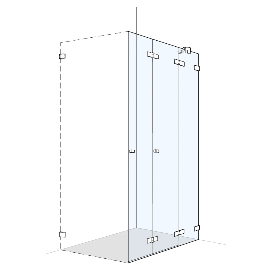 Porte pliante S606PLUS niche
100.1-125 cm, H 200 cm
sans cadre, 2 panneaux
avec partie fixe à gauche
MESURES EXACTES SELON PRISE DE MESURE