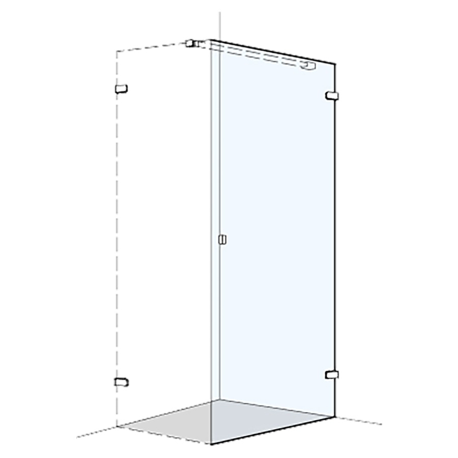 Flügeltür S505PLUS für Seitenwand
40-70 cm, H 200 cm
rahmenlos, ohne Festelement 
Anschlag rechts
GENAUE MASSE NACH AUSMASS