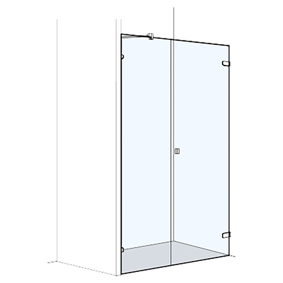 Porte pivotante S505PLUS niche
180.1-200 cm, H 200 cm
sans cadre, avec cloison latérale
en alignement, porte charniere à droite
MESURES EXACTES SELON PRISE DE MESURE
